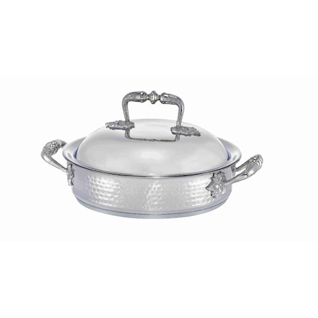 Bon Chef Cucina Saute Pot W/ Domed Lid, Bellissimo Finish, Ind Btm, 11 3/16"Dia X 3 2/7"H, 2 Hndls, 4 Qt 60001BELLISSIMO